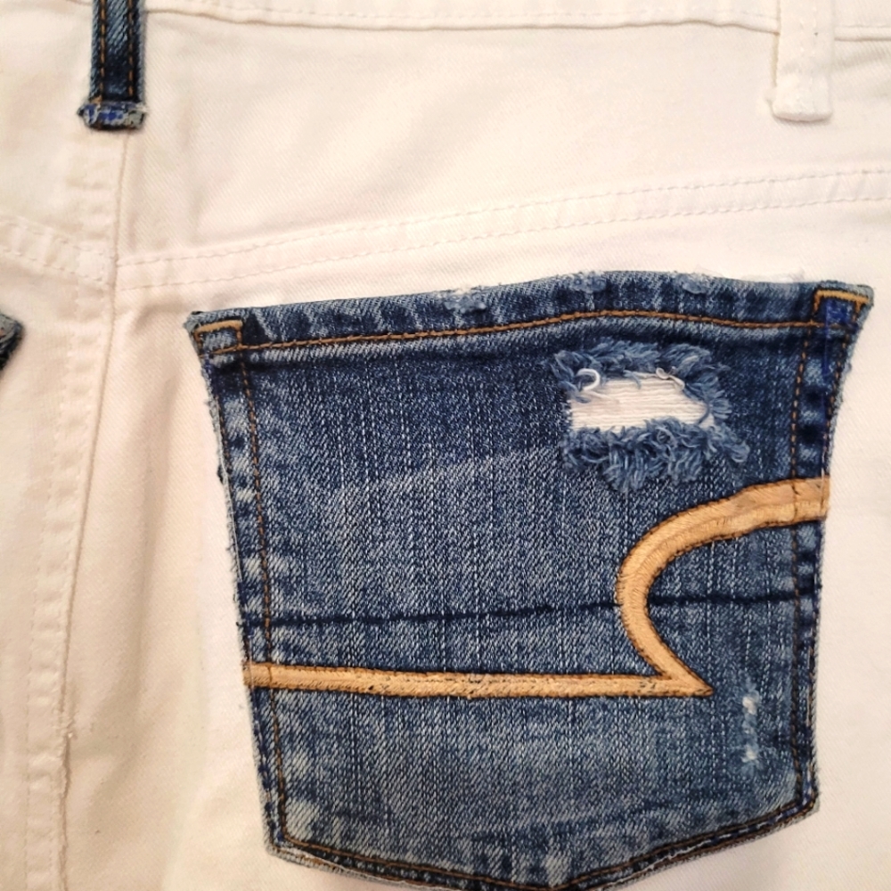 Upcycled Handmade Gloria Vanderbilt white AND blue Denim Skirt! - Picture 8 of 11